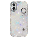 Capa de telemóvel com suporte de pulseira com glitter de pedras brilhantes, para iPhone 17 Pro, para iPhone 17, para iPhone Air, para iPhone 16 Pro Max, para iPhone 16 Pro, para iPhone 16 Plus, para iPhone 16, para iPhone 15 Pro Max