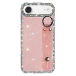 Capa de telemóvel com suporte de pulseira com glitter de pedras brilhantes, para iPhone 17 Pro, para iPhone 17, para iPhone Air, para iPhone 16 Pro Max, para iPhone 16 Pro, para iPhone 16 Plus, para iPhone 16, para iPhone 15 Pro Max