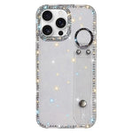 Capa de telemóvel com suporte de pulseira com glitter de pedras brilhantes, para iPhone 17 Pro, para iPhone 17, para iPhone Air, para iPhone 16 Pro Max, para iPhone 16 Pro, para iPhone 16 Plus, para iPhone 16, para iPhone 15 Pro Max
