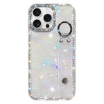 Capa de telemóvel com suporte de pulseira com glitter de pedras brilhantes, para iPhone 17 Pro, para iPhone 17, para iPhone Air, para iPhone 16 Pro Max, para iPhone 16 Pro, para iPhone 16 Plus, para iPhone 16, para iPhone 15 Pro Max