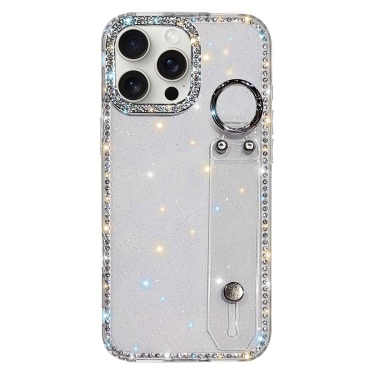 Capa de telemóvel com suporte de pulseira com glitter de pedras brilhantes, para iPhone 17 Pro, para iPhone 17, para iPhone Air, para iPhone 16 Pro Max, para iPhone 16 Pro, para iPhone 16 Plus, para iPhone 16, para iPhone 15 Pro Max