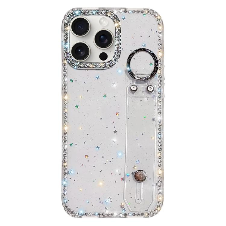 Capa de telemóvel com suporte de pulseira com glitter de pedras brilhantes, para iPhone 17 Pro, para iPhone 17, para iPhone Air, para iPhone 16 Pro Max, para iPhone 16 Pro, para iPhone 16 Plus, para iPhone 16, para iPhone 15 Pro Max
