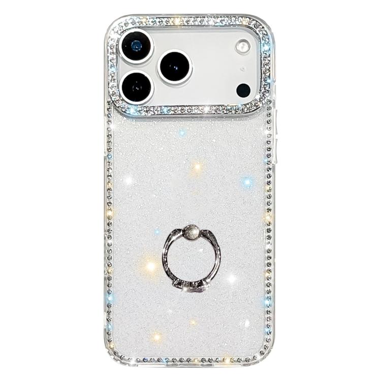 Capa de telemóvel híbrida em TPU e PC IMD com suporte anelar e strass em ambos os lados, para iPhone 17 Pro Max, para iPhone 17 Pro, para iPhone 17, para iPhone Air, para iPhone 16 Pro Max, para iPhone 16 Pro, para iPhone 16 Plus, para iPhone 16
