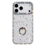 Capa de telemóvel híbrida em TPU e PC IMD com suporte anelar e strass em ambos os lados, para iPhone 17 Pro Max, para iPhone 17 Pro, para iPhone 17, para iPhone Air, para iPhone 16 Pro Max, para iPhone 16 Pro, para iPhone 16 Plus, para iPhone 16