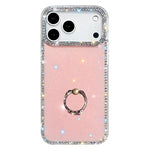 Capa de telemóvel híbrida em TPU e PC IMD com suporte anelar e strass em ambos os lados, para iPhone 17 Pro Max, para iPhone 17 Pro, para iPhone 17, para iPhone Air, para iPhone 16 Pro Max, para iPhone 16 Pro, para iPhone 16 Plus, para iPhone 16