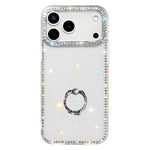 Capa de telemóvel híbrida em TPU e PC IMD com suporte anelar e strass em ambos os lados, para iPhone 17 Pro Max, para iPhone 17 Pro, para iPhone 17, para iPhone Air, para iPhone 16 Pro Max, para iPhone 16 Pro, para iPhone 16 Plus, para iPhone 16