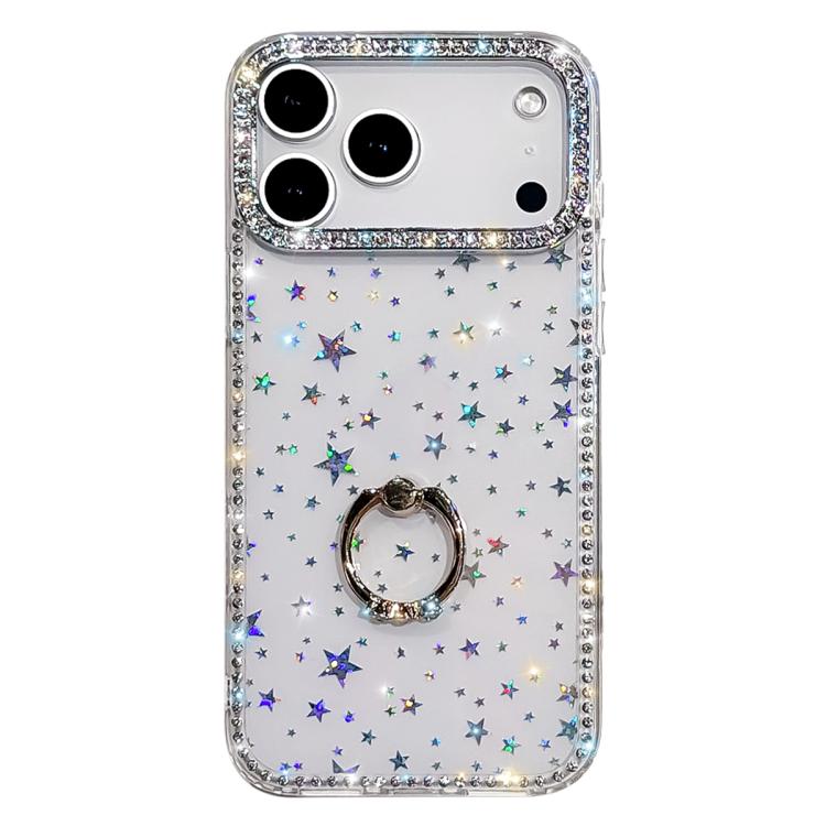Capa de telemóvel híbrida em TPU e PC IMD com suporte anelar e strass em ambos os lados, para iPhone 17 Pro Max, para iPhone 17 Pro, para iPhone 17, para iPhone Air, para iPhone 16 Pro Max, para iPhone 16 Pro, para iPhone 16 Plus, para iPhone 16