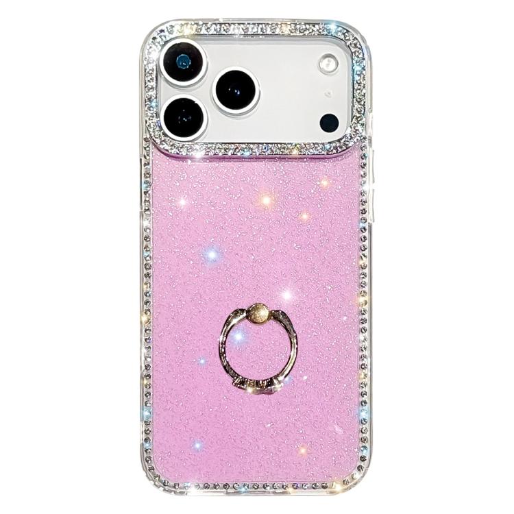 Capa de telemóvel híbrida em TPU e PC IMD com suporte anelar e strass em ambos os lados, para iPhone 17 Pro Max, para iPhone 17 Pro, para iPhone 17, para iPhone Air, para iPhone 16 Pro Max, para iPhone 16 Pro, para iPhone 16 Plus, para iPhone 16
