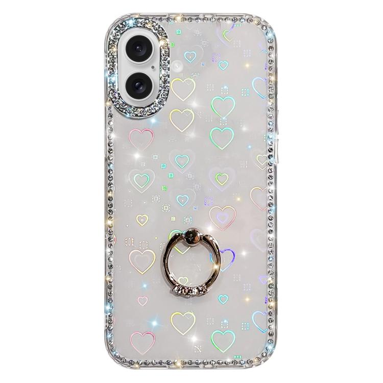Capa de telemóvel híbrida em TPU e PC IMD com suporte anelar e strass em ambos os lados, para iPhone 17 Pro Max, para iPhone 17 Pro, para iPhone 17, para iPhone Air, para iPhone 16 Pro Max, para iPhone 16 Pro, para iPhone 16 Plus, para iPhone 16