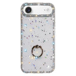 Capa de telemóvel híbrida em TPU e PC IMD com suporte anelar e strass em ambos os lados, para iPhone 17 Pro Max, para iPhone 17 Pro, para iPhone 17, para iPhone Air, para iPhone 16 Pro Max, para iPhone 16 Pro, para iPhone 16 Plus, para iPhone 16