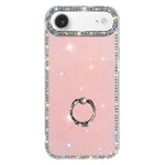 Capa de telemóvel híbrida em TPU e PC IMD com suporte anelar e strass em ambos os lados, para iPhone 17 Pro Max, para iPhone 17 Pro, para iPhone 17, para iPhone Air, para iPhone 16 Pro Max, para iPhone 16 Pro, para iPhone 16 Plus, para iPhone 16