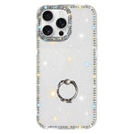 Capa de telemóvel híbrida em TPU e PC IMD com suporte anelar e strass em ambos os lados, para iPhone 17 Pro Max, para iPhone 17 Pro, para iPhone 17, para iPhone Air, para iPhone 16 Pro Max, para iPhone 16 Pro, para iPhone 16 Plus, para iPhone 16