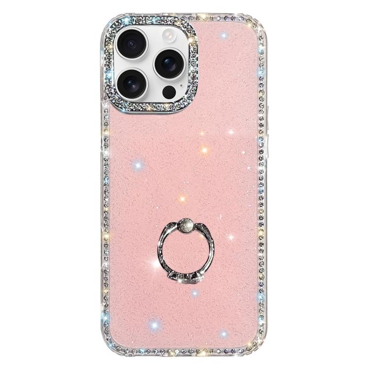 Capa de telemóvel híbrida em TPU e PC IMD com suporte anelar e strass em ambos os lados, para iPhone 17 Pro Max, para iPhone 17 Pro, para iPhone 17, para iPhone Air, para iPhone 16 Pro Max, para iPhone 16 Pro, para iPhone 16 Plus, para iPhone 16