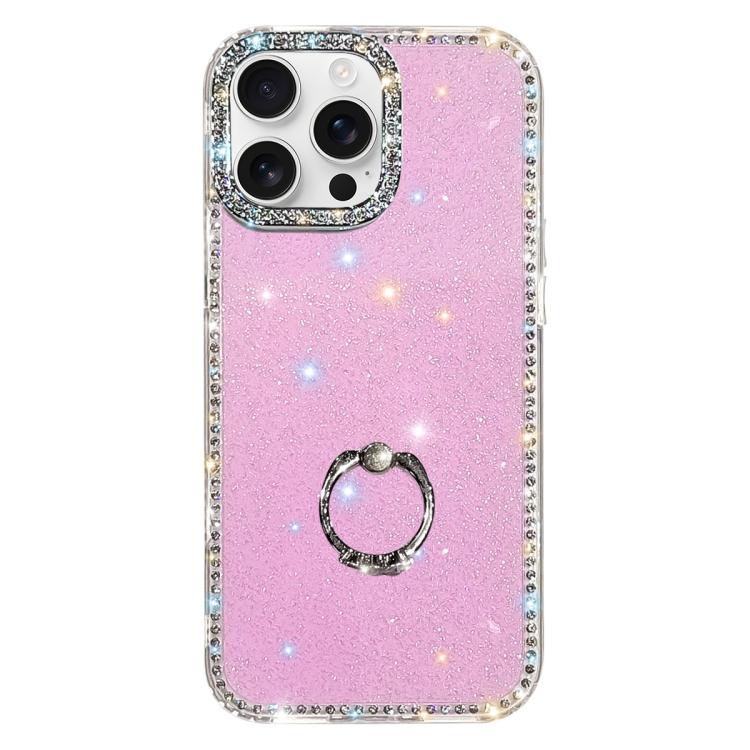 Capa de telemóvel híbrida em TPU e PC IMD com suporte anelar e strass em ambos os lados, para iPhone 17 Pro Max, para iPhone 17 Pro, para iPhone 17, para iPhone Air, para iPhone 16 Pro Max, para iPhone 16 Pro, para iPhone 16 Plus, para iPhone 16