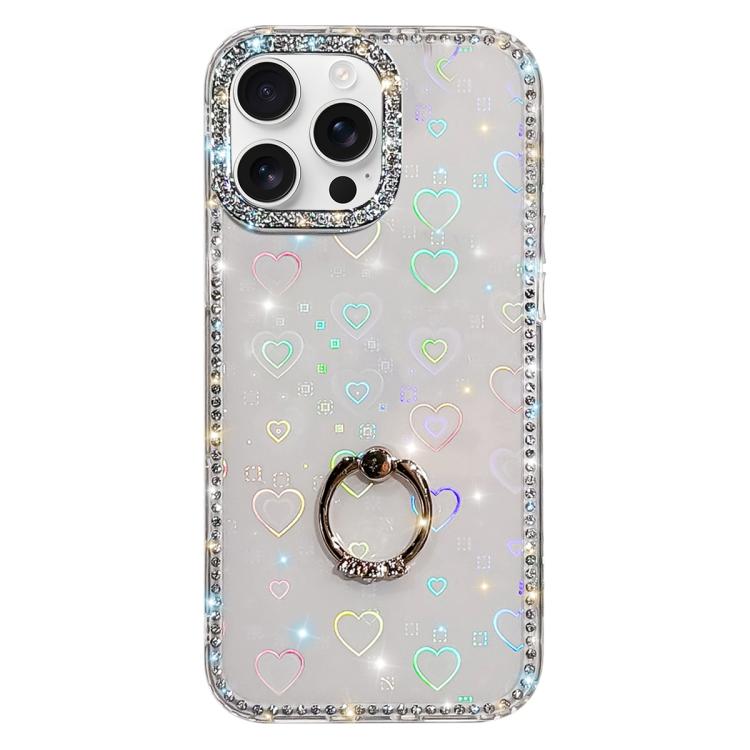 Capa de telemóvel híbrida em TPU e PC IMD com suporte anelar e strass em ambos os lados, para iPhone 17 Pro Max, para iPhone 17 Pro, para iPhone 17, para iPhone Air, para iPhone 16 Pro Max, para iPhone 16 Pro, para iPhone 16 Plus, para iPhone 16