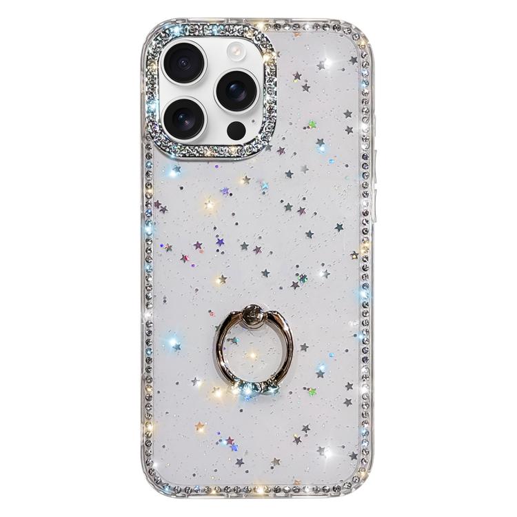 Capa de telemóvel híbrida em TPU e PC IMD com suporte anelar e strass em ambos os lados, para iPhone 17 Pro Max, para iPhone 17 Pro, para iPhone 17, para iPhone Air, para iPhone 16 Pro Max, para iPhone 16 Pro, para iPhone 16 Plus, para iPhone 16