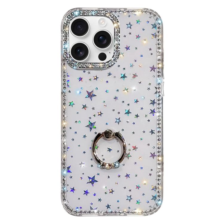 Capa de telemóvel híbrida em TPU e PC IMD com suporte anelar e strass em ambos os lados, para iPhone 17 Pro Max, para iPhone 17 Pro, para iPhone 17, para iPhone Air, para iPhone 16 Pro Max, para iPhone 16 Pro, para iPhone 16 Plus, para iPhone 16