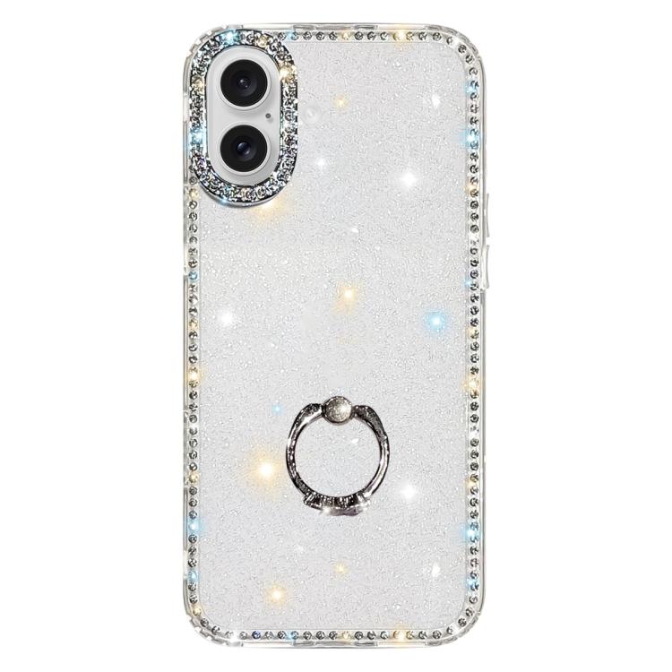 Capa de telemóvel híbrida em TPU e PC IMD com suporte anelar e strass em ambos os lados, para iPhone 17 Pro Max, para iPhone 17 Pro, para iPhone 17, para iPhone Air, para iPhone 16 Pro Max, para iPhone 16 Pro, para iPhone 16 Plus, para iPhone 16
