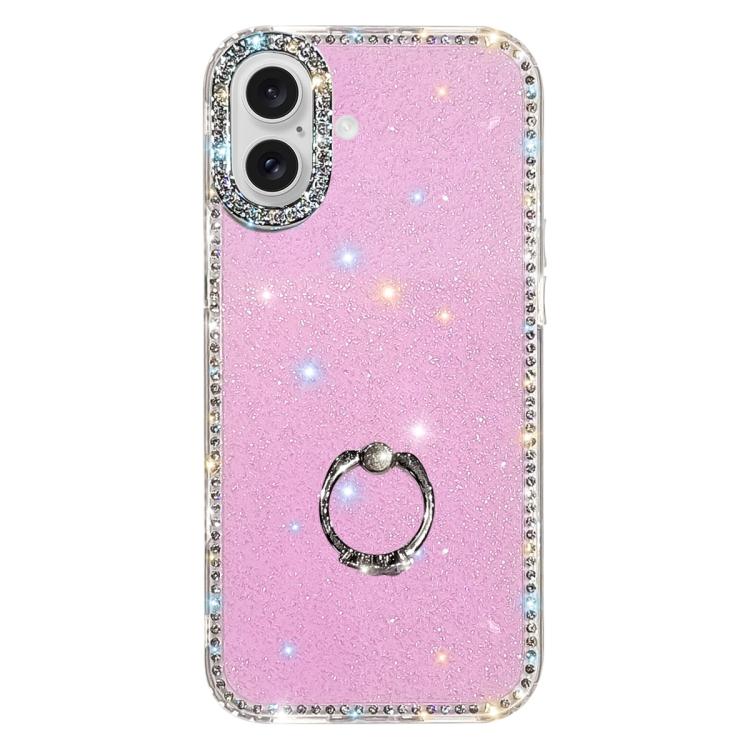 Capa de telemóvel híbrida em TPU e PC IMD com suporte anelar e strass em ambos os lados, para iPhone 17 Pro Max, para iPhone 17 Pro, para iPhone 17, para iPhone Air, para iPhone 16 Pro Max, para iPhone 16 Pro, para iPhone 16 Plus, para iPhone 16