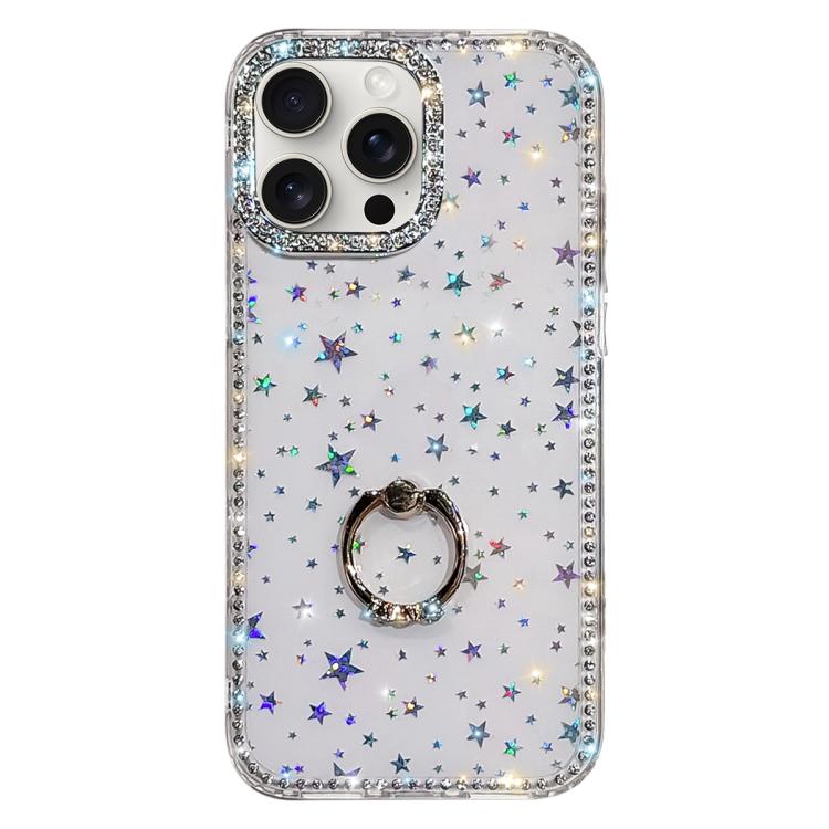 Capa de telemóvel híbrida em TPU e PC IMD com suporte anelar e strass em ambos os lados, para iPhone 15 Pro Max, para iPhone 15 Pro, para iPhone 15, para iPhone 14, para iPhone 14 Pro, para iPhone 14 Pro Max, para iPhone 13 Pro Max, para iPhone 13 Pro