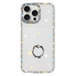 Capa de telemóvel híbrida em TPU e PC IMD com suporte anelar e strass em ambos os lados, para iPhone 15 Pro Max, para iPhone 15 Pro, para iPhone 15, para iPhone 14, para iPhone 14 Pro, para iPhone 14 Pro Max, para iPhone 13 Pro Max, para iPhone 13 Pro