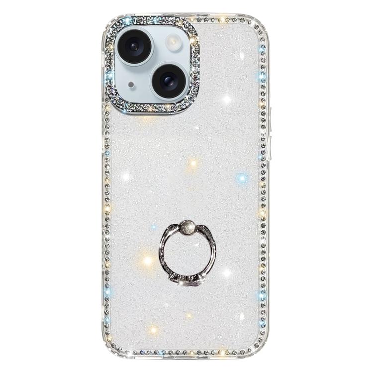 Capa de telemóvel híbrida em TPU e PC IMD com suporte anelar e strass em ambos os lados, para iPhone 15 Pro Max, para iPhone 15 Pro, para iPhone 15, para iPhone 14, para iPhone 14 Pro, para iPhone 14 Pro Max, para iPhone 13 Pro Max, para iPhone 13 Pro
