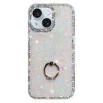 Capa de telemóvel híbrida em TPU e PC IMD com suporte anelar e strass em ambos os lados, para iPhone 15 Pro Max, para iPhone 15 Pro, para iPhone 15, para iPhone 14, para iPhone 14 Pro, para iPhone 14 Pro Max, para iPhone 13 Pro Max, para iPhone 13 Pro