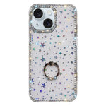 Capa de telemóvel híbrida em TPU e PC IMD com suporte anelar e strass em ambos os lados, para iPhone 15 Pro Max, para iPhone 15 Pro, para iPhone 15, para iPhone 14, para iPhone 14 Pro, para iPhone 14 Pro Max, para iPhone 13 Pro Max, para iPhone 13 Pro