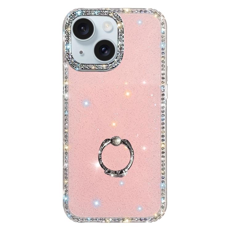 Capa de telemóvel híbrida em TPU e PC IMD com suporte anelar e strass em ambos os lados, para iPhone 15 Pro Max, para iPhone 15 Pro, para iPhone 15, para iPhone 14, para iPhone 14 Pro, para iPhone 14 Pro Max, para iPhone 13 Pro Max, para iPhone 13 Pro