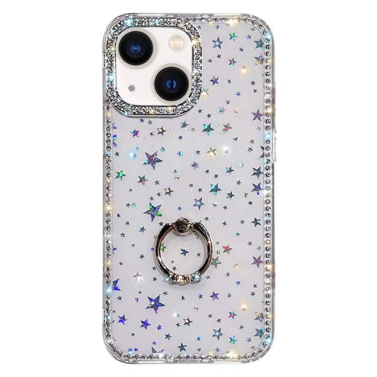 Capa de telemóvel híbrida em TPU e PC IMD com suporte anelar e strass em ambos os lados, para iPhone 15 Pro Max, para iPhone 15 Pro, para iPhone 15, para iPhone 14, para iPhone 14 Pro, para iPhone 14 Pro Max, para iPhone 13 Pro Max, para iPhone 13 Pro