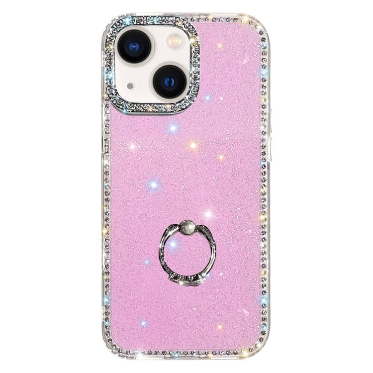 Capa de telemóvel híbrida em TPU e PC IMD com suporte anelar e strass em ambos os lados, para iPhone 15 Pro Max, para iPhone 15 Pro, para iPhone 15, para iPhone 14, para iPhone 14 Pro, para iPhone 14 Pro Max, para iPhone 13 Pro Max, para iPhone 13 Pro