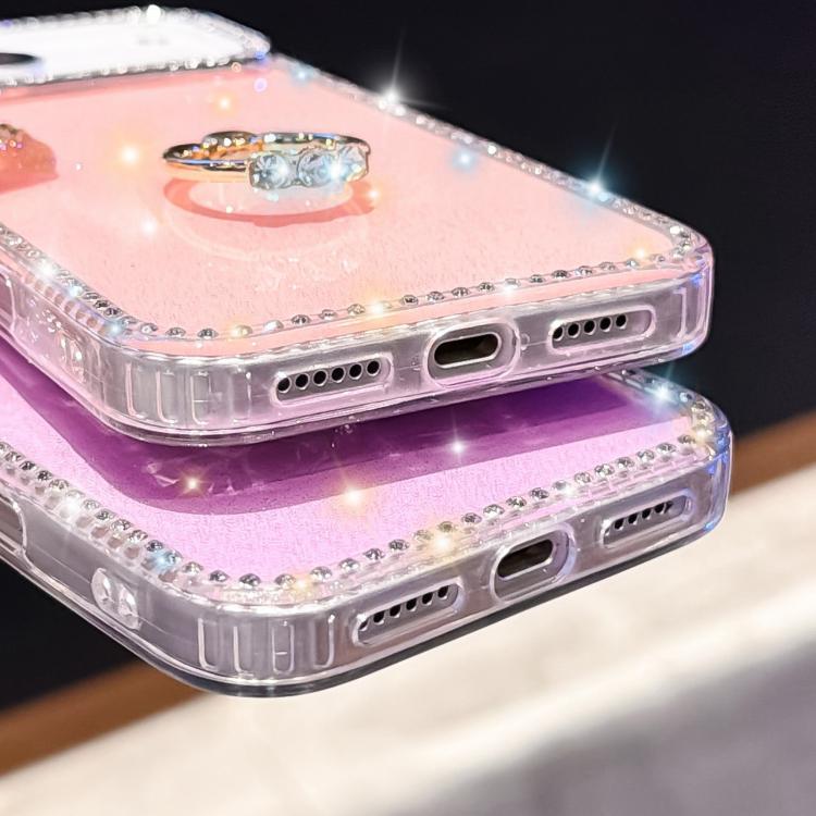 Capa de telemóvel híbrida em TPU e PC IMD com suporte anelar e strass em ambos os lados, para iPhone 17 Pro Max, para iPhone 17 Pro, para iPhone 17, para iPhone Air, para iPhone 16 Pro Max, para iPhone 16 Pro, para iPhone 16 Plus, para iPhone 16