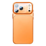 Capa de telemóvel híbrida em TPU com acrílico fosco e película para lente, para iPhone 17 Pro Max, para iPhone 17 Pro
