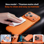 Capa de telemóvel híbrida em TPU com acrílico fosco e película para lente, para iPhone 17 Pro Max, para iPhone 17 Pro
