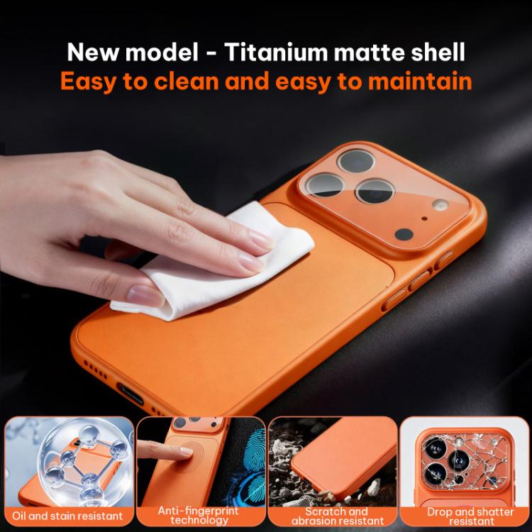 Capa de telemóvel híbrida em TPU com acrílico fosco e película para lente, para iPhone 17 Pro Max, para iPhone 17 Pro