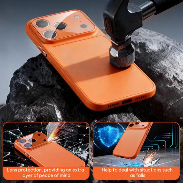 Capa de telemóvel híbrida em TPU com acrílico fosco e película para lente, para iPhone 17 Pro Max, para iPhone 17 Pro