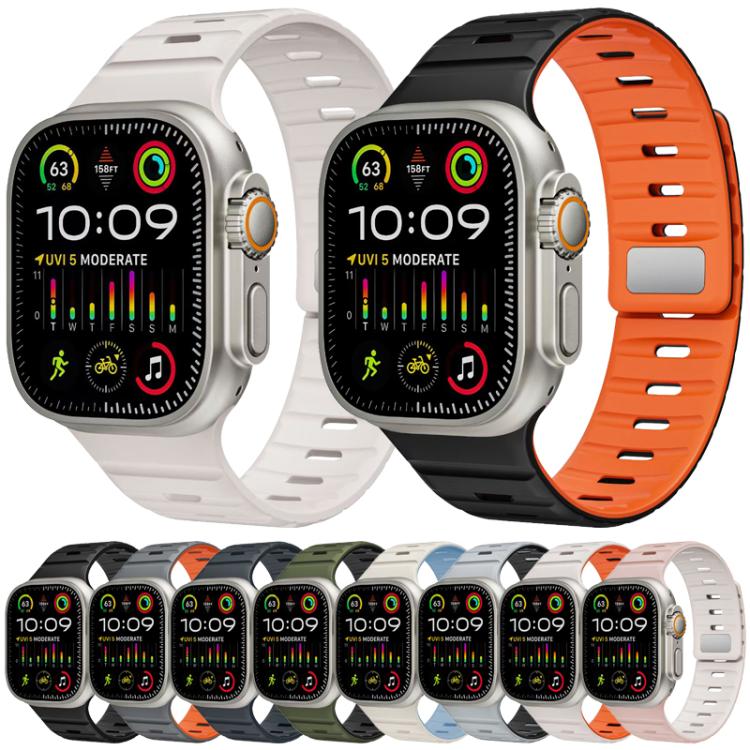 Pulseira de Relógio em Silicone com Fivela Magnética Norman xDfind, Para Apple Watch 42 / 44 / 45 / 46 / 49mm, Para Apple Watch 38 / 40 / 41 / S11 42mm
