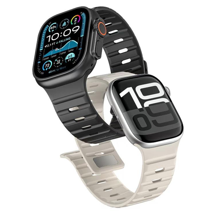 Pulseira de Relógio em Silicone com Fivela Magnética Norman xDfind, Para Apple Watch 42 / 44 / 45 / 46 / 49mm, Para Apple Watch 38 / 40 / 41 / S11 42mm