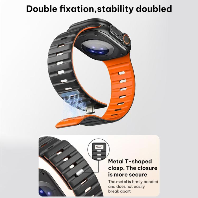 Pulseira de Relógio em Silicone com Fivela Magnética Norman xDfind, Para Apple Watch 42 / 44 / 45 / 46 / 49mm, Para Apple Watch 38 / 40 / 41 / S11 42mm