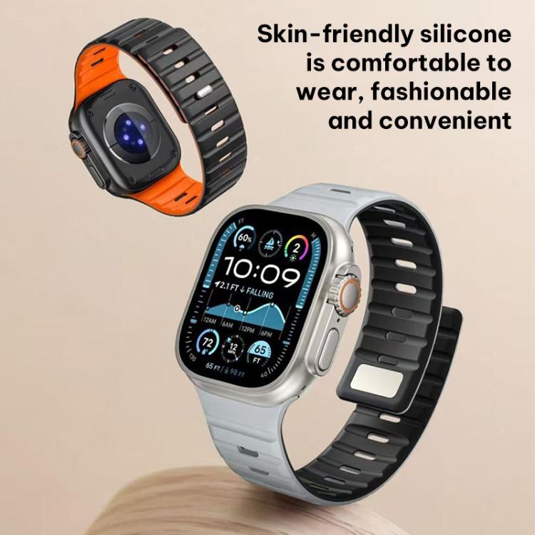 Pulseira de Relógio em Silicone com Fivela Magnética Norman xDfind, Para Apple Watch 42 / 44 / 45 / 46 / 49mm, Para Apple Watch 38 / 40 / 41 / S11 42mm