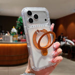 Capa de telemóvel magnética com suporte metálico pivotante transparente, para iPhone 17 Pro Max, para iPhone 17 Pro