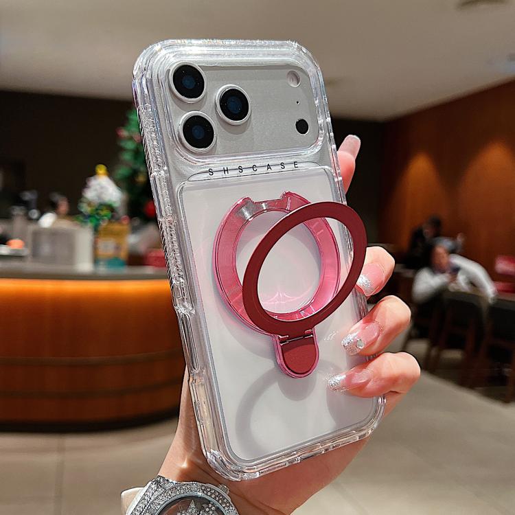 Capa de telemóvel magnética com suporte metálico pivotante transparente, para iPhone 17 Pro Max, para iPhone 17 Pro