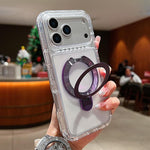 Capa de telemóvel magnética com suporte metálico pivotante transparente, para iPhone 17 Pro Max, para iPhone 17 Pro