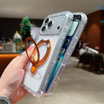 Capa de telemóvel magnética com suporte metálico pivotante transparente, para iPhone 17 Pro Max, para iPhone 17 Pro