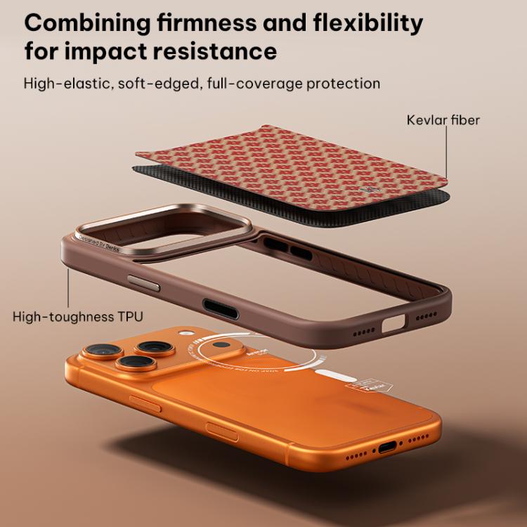 Capa de telemóvel magnética resistente a choques Benks Y3 com padrão de diamante em Kevlar, para iPhone 17 Pro Max, para iPhone 17 Pro
