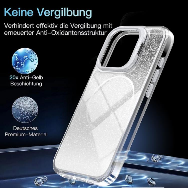 Glitter Gradient Magnetic Lens Frame Holder Phone Case, For iPhone 13 Pro