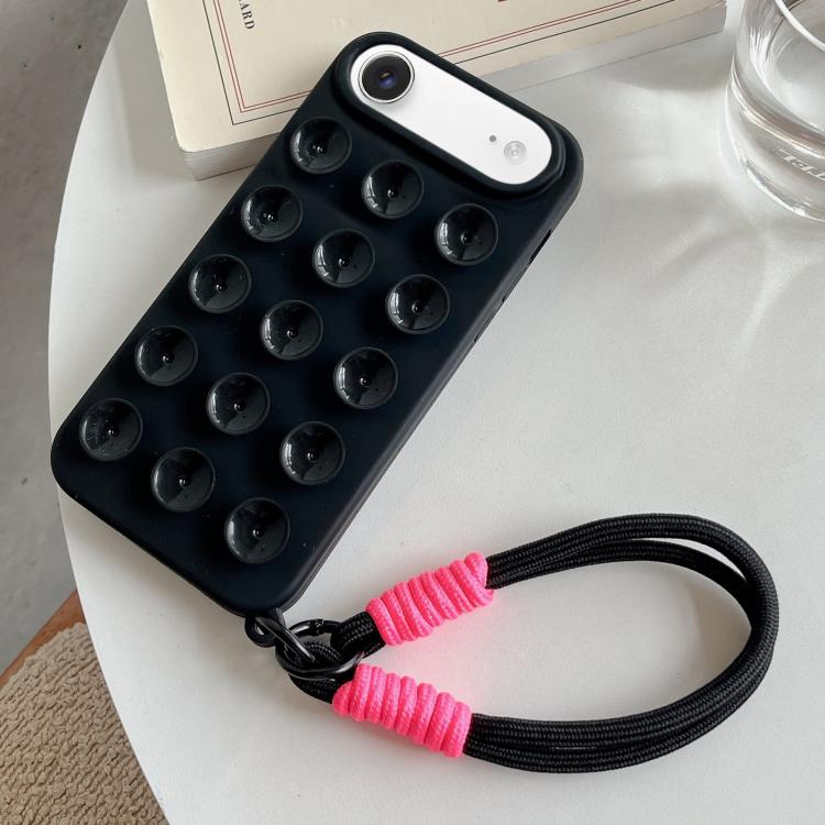 Capa de telemóvel simples em silicone com ventosa e cordão, Para iPhone 17 Pro Max, Para iPhone 17 Pro, Para iPhone 17, Para iPhone Air, Para iPhone 16 Pro Max, Para iPhone 16 Pro, Para iPhone 16 Plus, Para iPhone 16