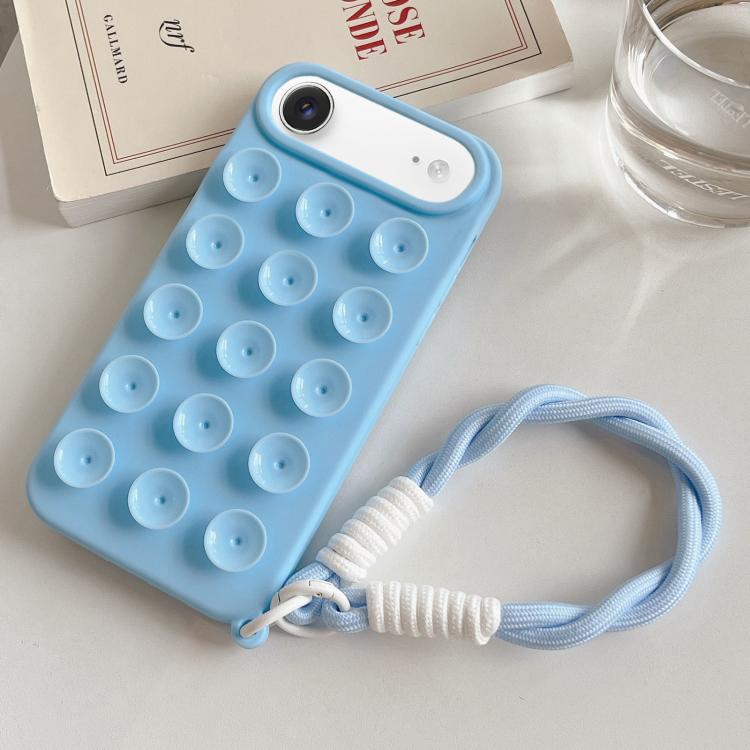 Capa de telemóvel simples em silicone com ventosa e cordão, Para iPhone 17 Pro Max, Para iPhone 17 Pro, Para iPhone 17, Para iPhone Air, Para iPhone 16 Pro Max, Para iPhone 16 Pro, Para iPhone 16 Plus, Para iPhone 16