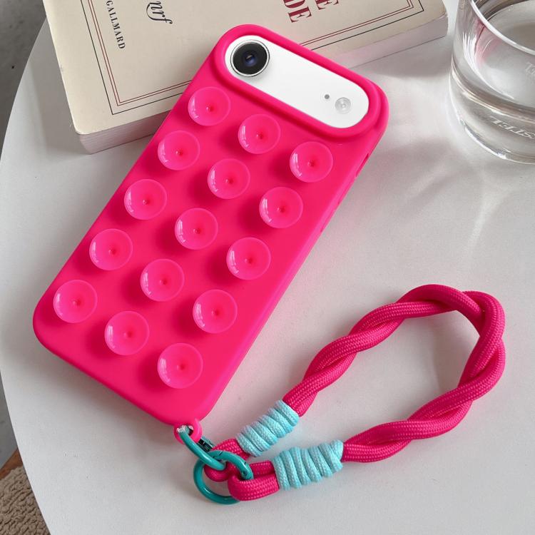 Capa de telemóvel simples em silicone com ventosa e cordão, Para iPhone 17 Pro Max, Para iPhone 17 Pro, Para iPhone 17, Para iPhone Air, Para iPhone 16 Pro Max, Para iPhone 16 Pro, Para iPhone 16 Plus, Para iPhone 16