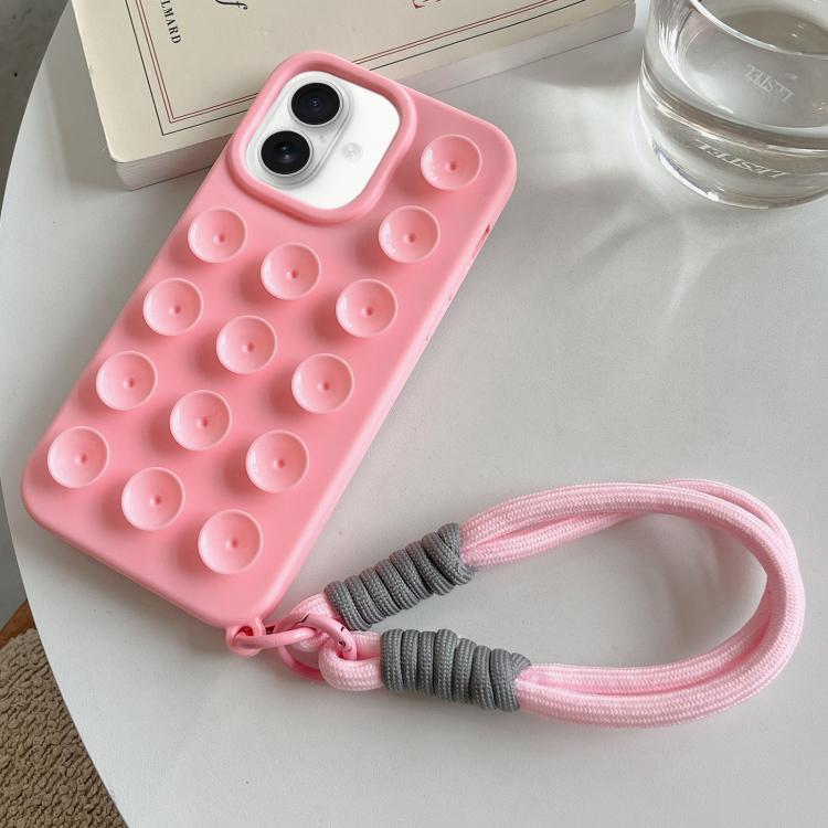 Capa de telemóvel simples em silicone com ventosa e cordão, Para iPhone 17 Pro Max, Para iPhone 17 Pro, Para iPhone 17, Para iPhone Air, Para iPhone 16 Pro Max, Para iPhone 16 Pro, Para iPhone 16 Plus, Para iPhone 16